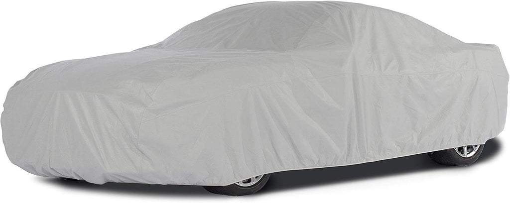 Grey 3-Layer Car Cover with Mesh Vent and Elastic Hem M3603