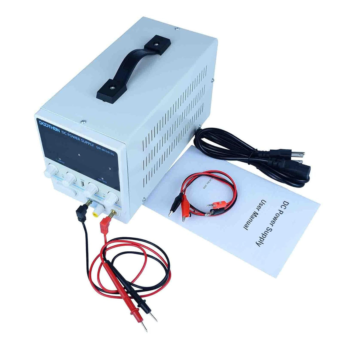 DC Power Supply Variable Adjustable Switching Regulated Bench Power Supply, 3-Digit LED Display, 5V/2A USB Interface, Alligator Test Line, American Power Cord, 30V/10A, Pack of 2 V519