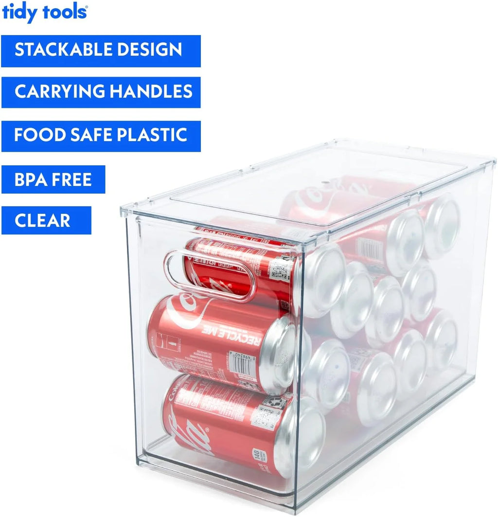 Clear Refrigerator Organizer Bins Stackable Plastic Storage Bins With Pull-Out Drawer A240583