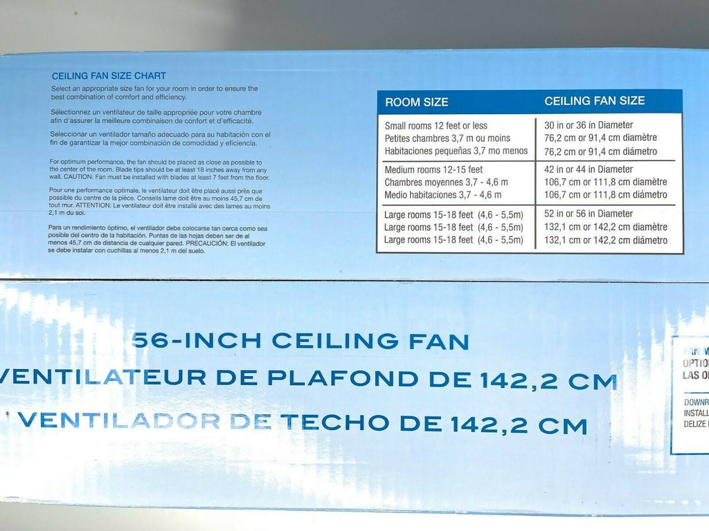 56x22 2 Blade Indoor Fan Satin Black with Remote Q424