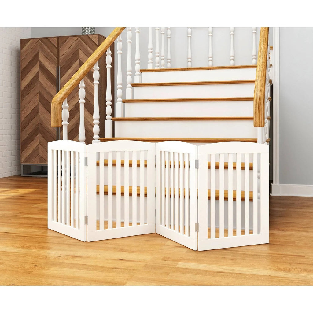 24 inch 4 Panel Wooden Freestanding Foldable Pet Gate Z554