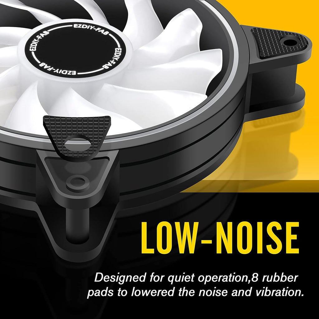 5 Pack 120mm RGB PWM Case Fan with Fan Hub U3826