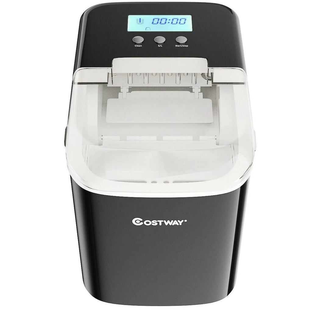 Black Countertop LCD Display Ice Maker with Ice Scoop J798455