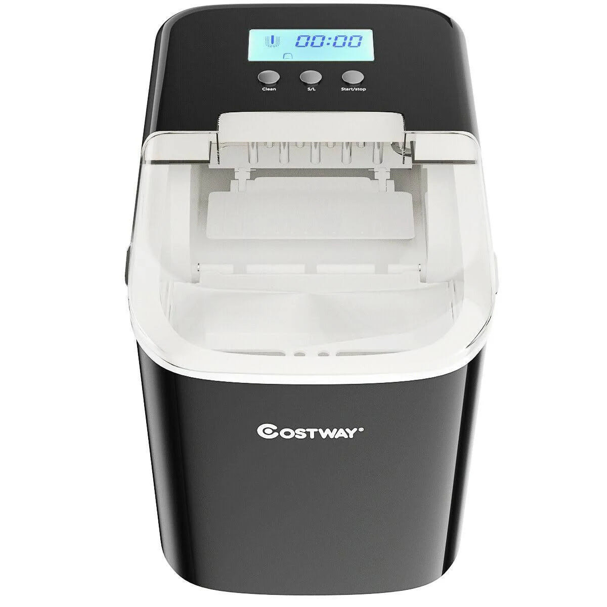 Black Countertop LCD Display Ice Maker with Ice Scoop J798455