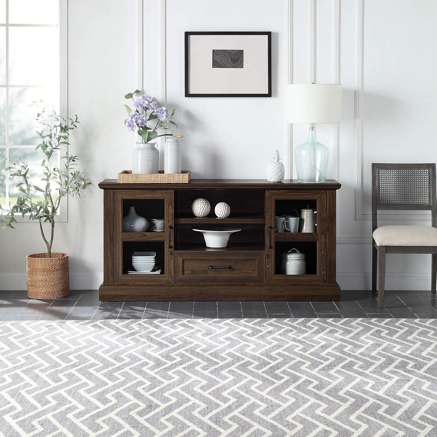 Gray Wash TV Stand with Storage Z959189