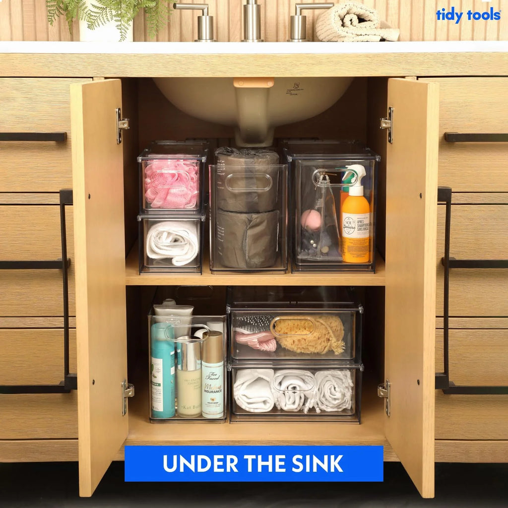 Clear Refrigerator Organizer Bins Stackable Plastic Storage Bins With Pull-Out Drawer A240583