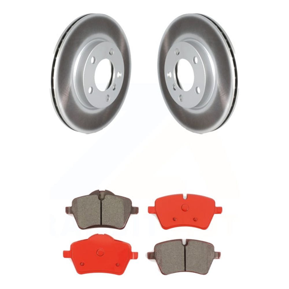 Front Coated Disc Brake Rotors And Semi-Metallic Pads Kit G67380