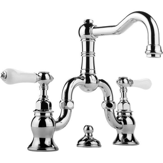Polished Chrome Widespread Bridge Lavatory Faucet E2488