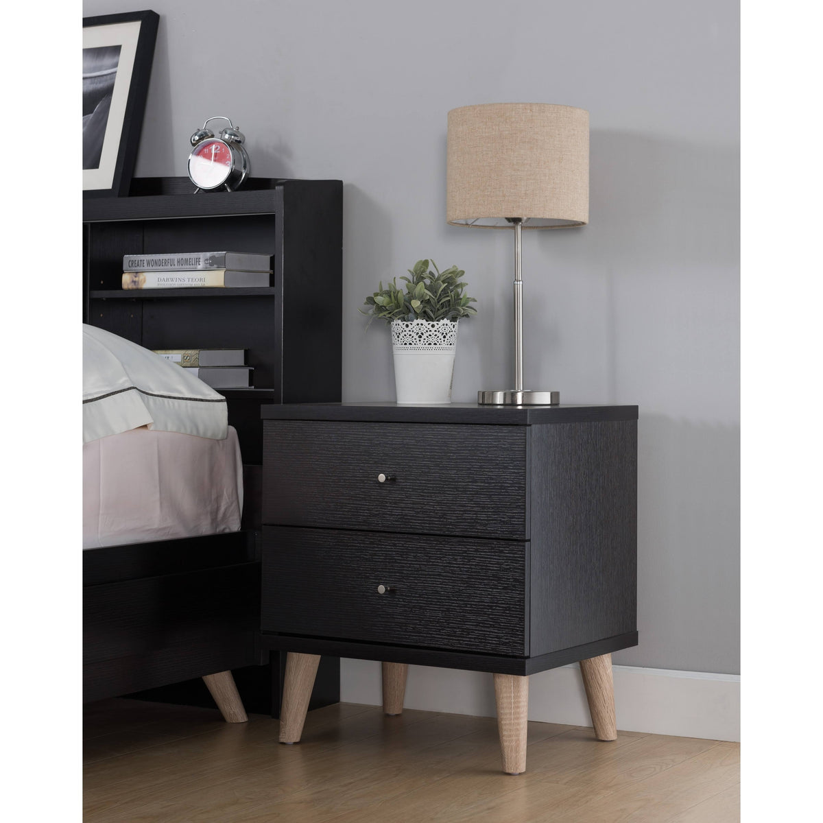 Cappuccino 2-Drawer Nightstand C13653