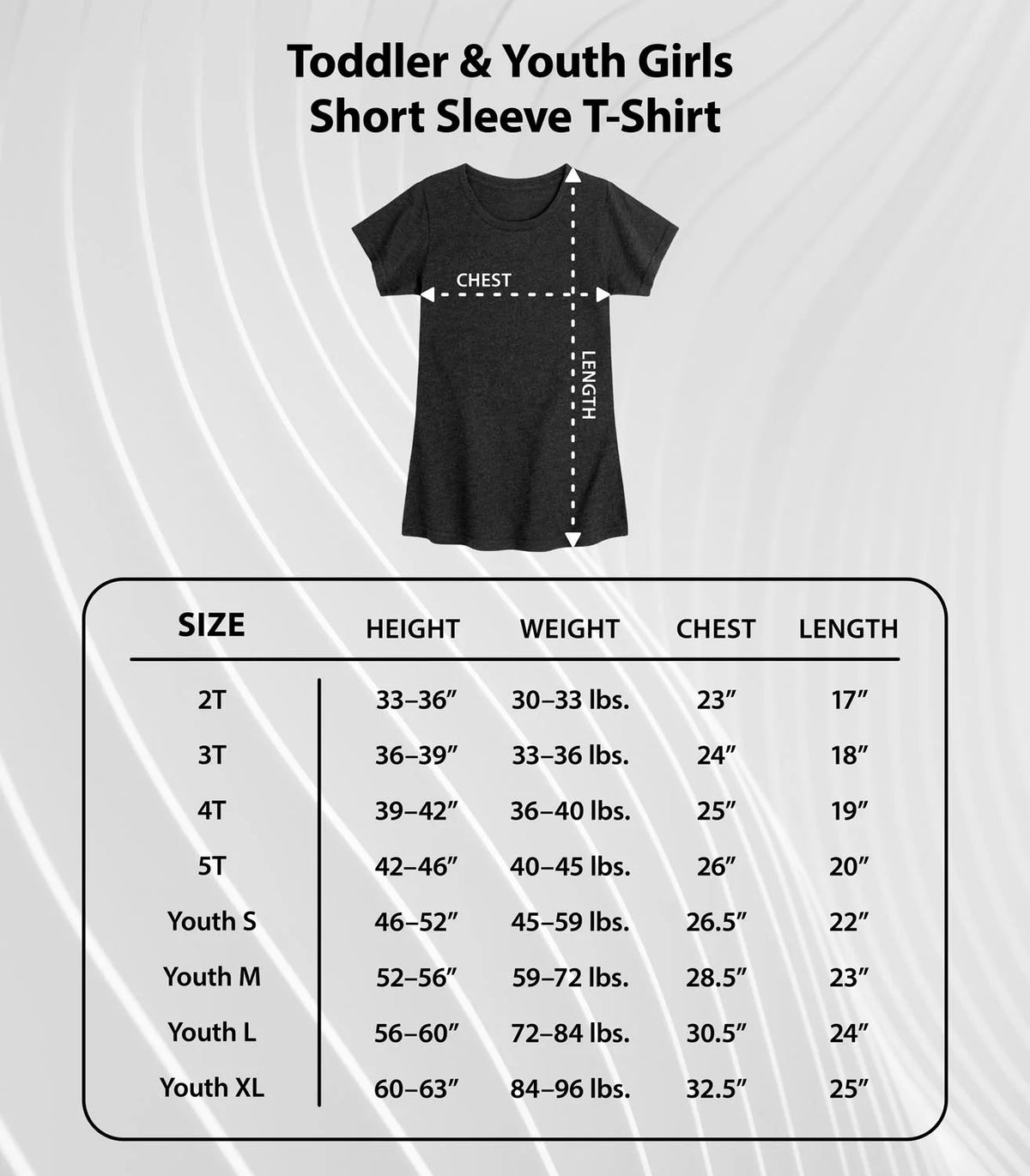 Toddler And Youth Girls Short Sleeve Graphic T-Shirt L60554