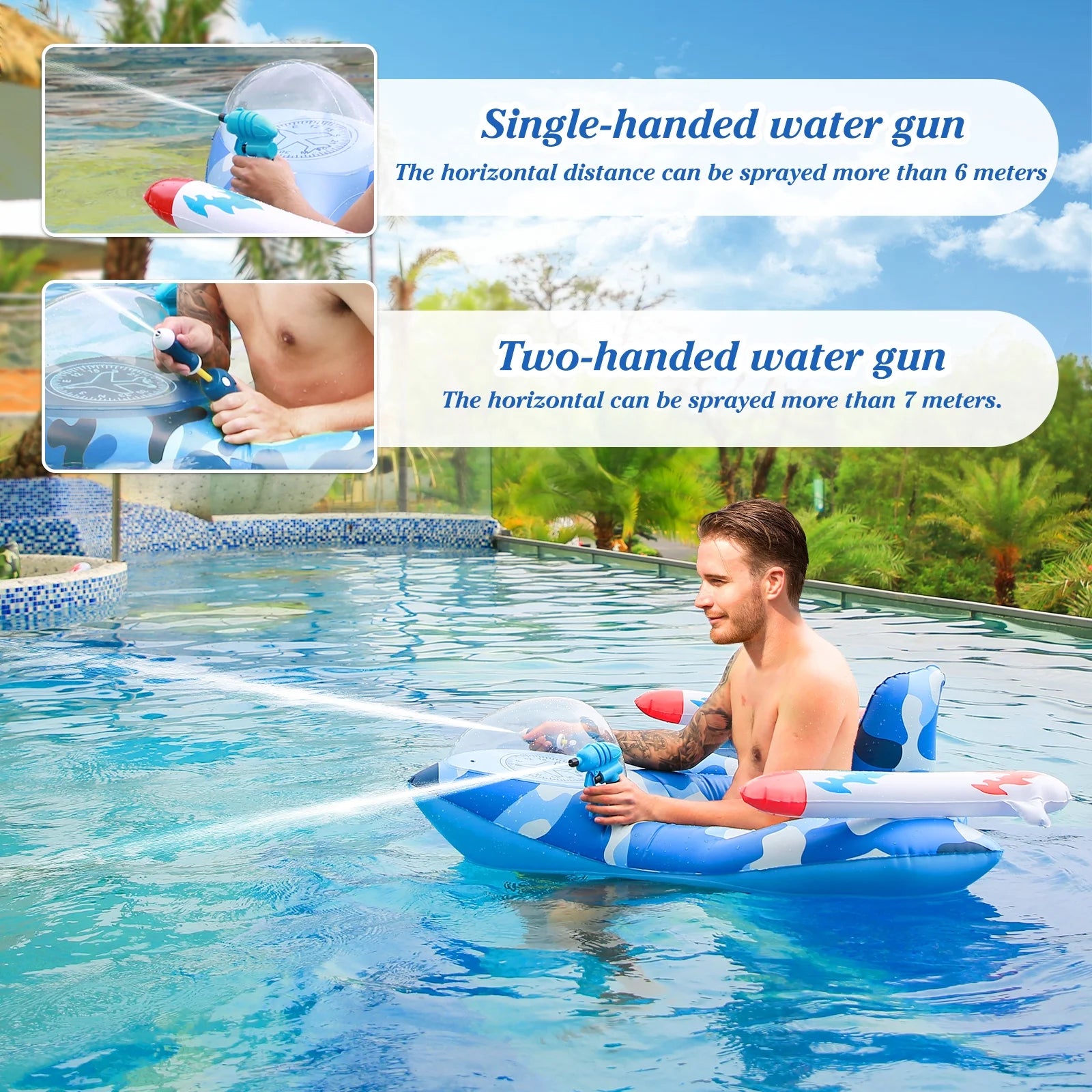 Inflatable Pool Float with Water Guns M71100