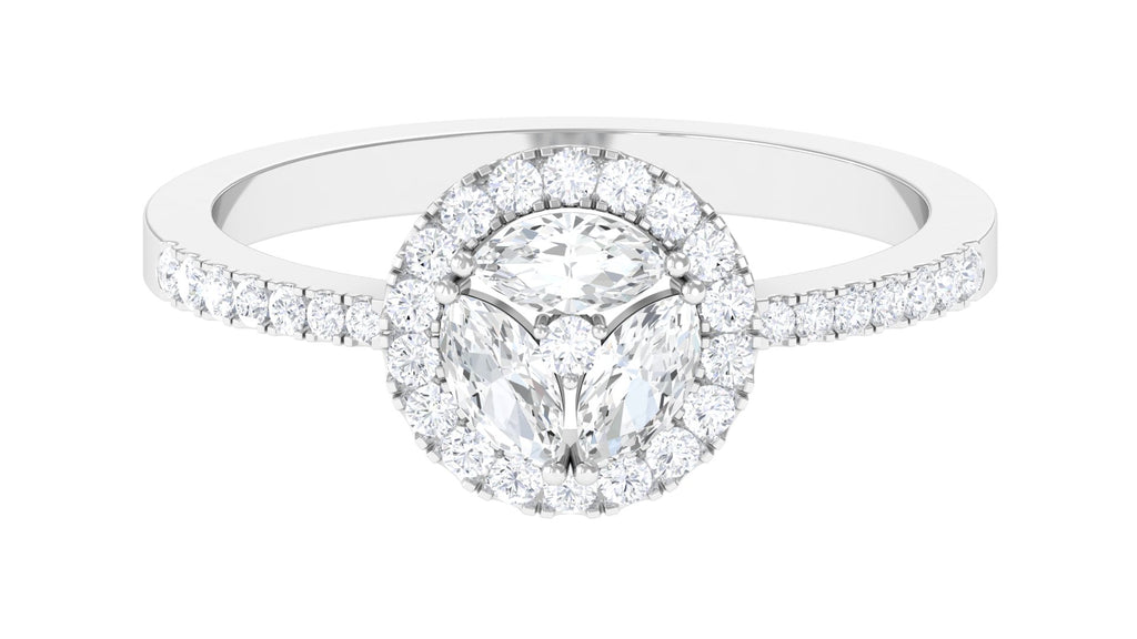 925 Sterling Silver Moissanite Engagement Ring T7604