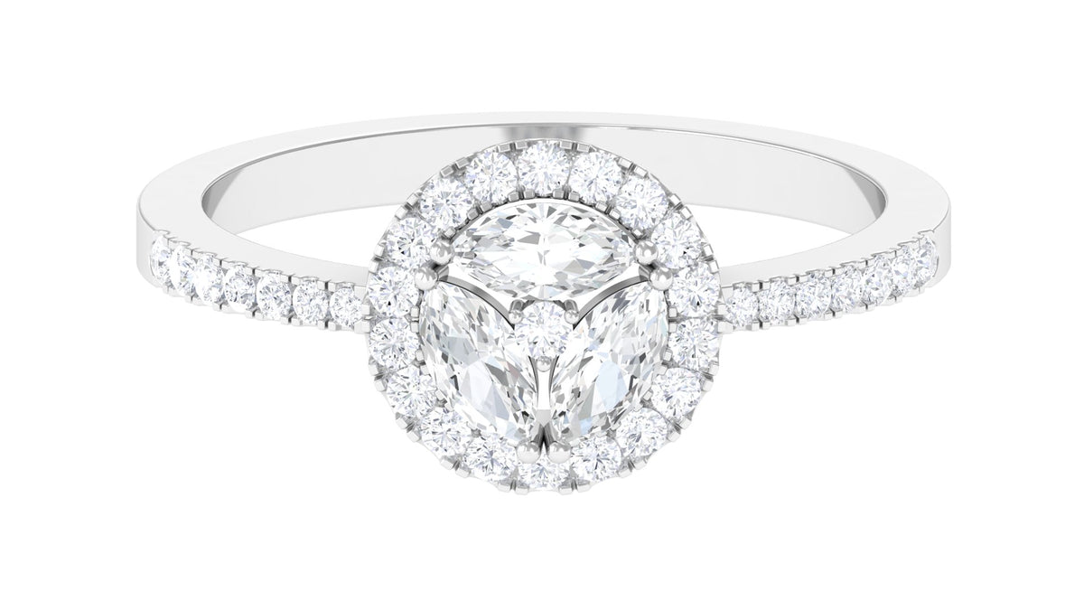 925 Sterling Silver Moissanite Engagement Ring T7604