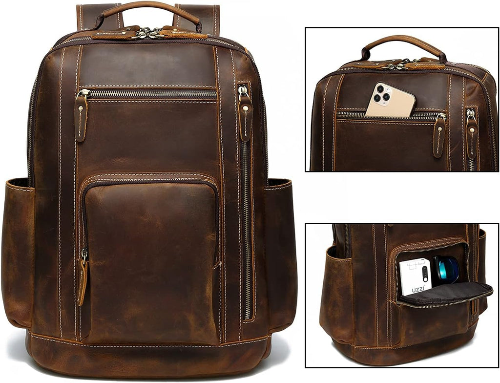 Vintage Full Grain Leather Backpack U59780