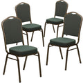 Green Patterned Fabric Crown Back Stacking Banquet Chair W569