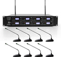 UHF Desktop Conference Microphone System with 8 Gooseneck Mics and Receiver B3804