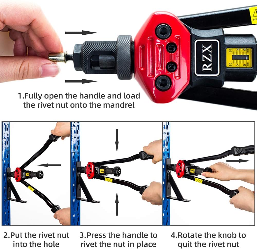 16 Rivet Nut Tool Set with 115Pcs Assorted Rivet Nuts and aluminum Carrying Case U150447