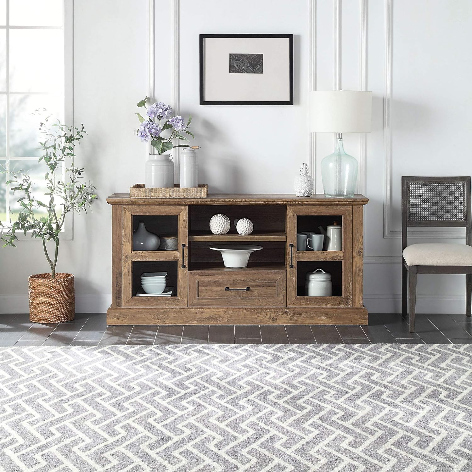 Gray Wash TV Stand with Storage Z959189