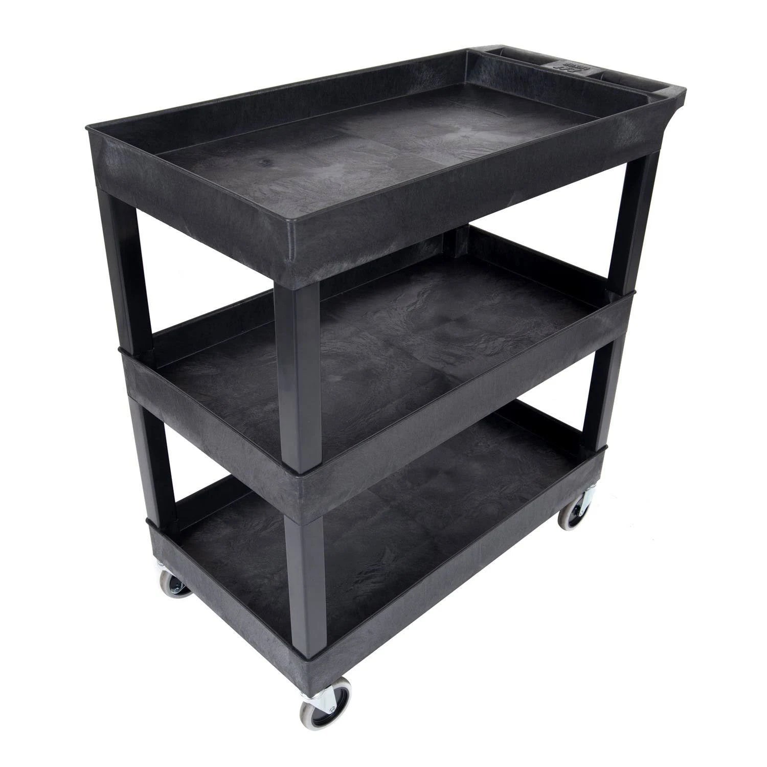 Black 2 Pack Three Tub Shelves Utility Cart W172301