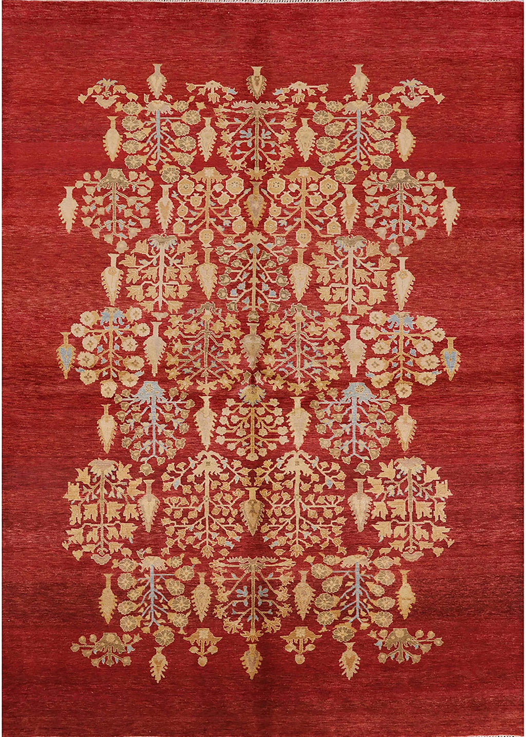 Red Oriental Rectangle Area Rug D9145