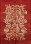 Red Oriental Rectangle Area Rug D9145