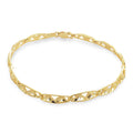 18K Gold Over Sterling Silver Diamond Cut Leaves Bracelet 7 Inches I451824