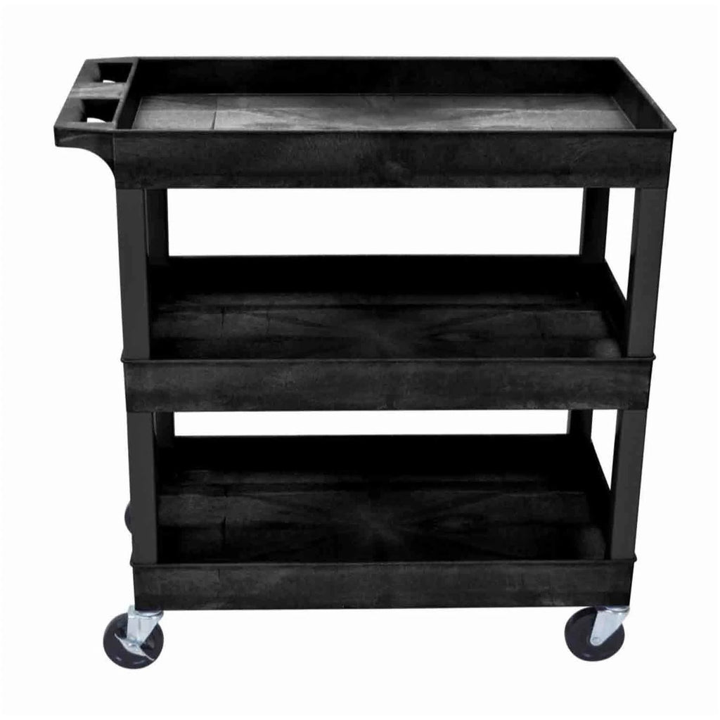 Black 2 Pack Three Tub Shelves Utility Cart W172301