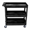 Black 2 Pack Three Tub Shelves Utility Cart W172301