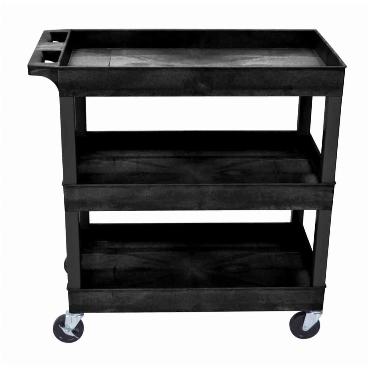 Black 2 Pack Three Tub Shelves Utility Cart W172301