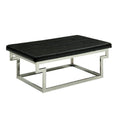 Tufted Faux Leather Bench in Black N5202