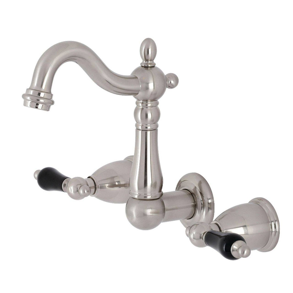 Brushed Nickel Two-Handle Wall Mount Bathroom Faucet O3324