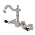 Brushed Nickel Two-Handle Wall Mount Bathroom Faucet O3324