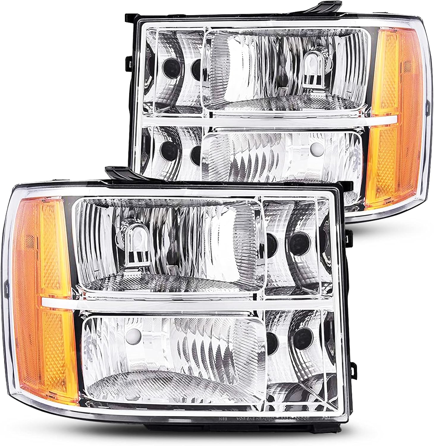 Chrome Headlight Assembly for GMC Sierra 1500 2500HD 3500HD S101