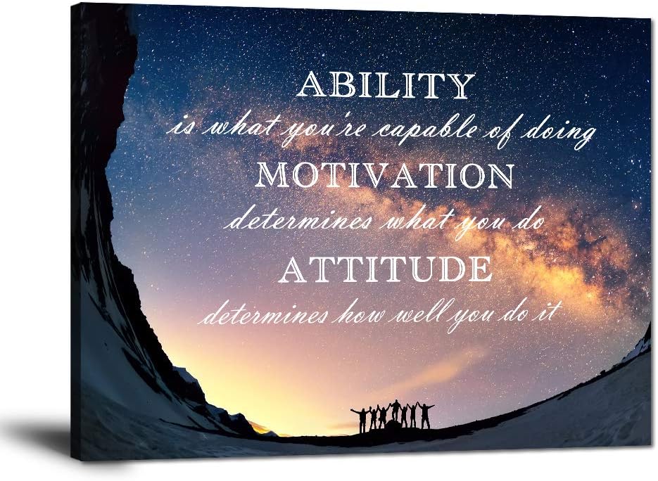 Framed Canvas Painting Motivational Quotes Artwork (30”Hx40”W) V6095