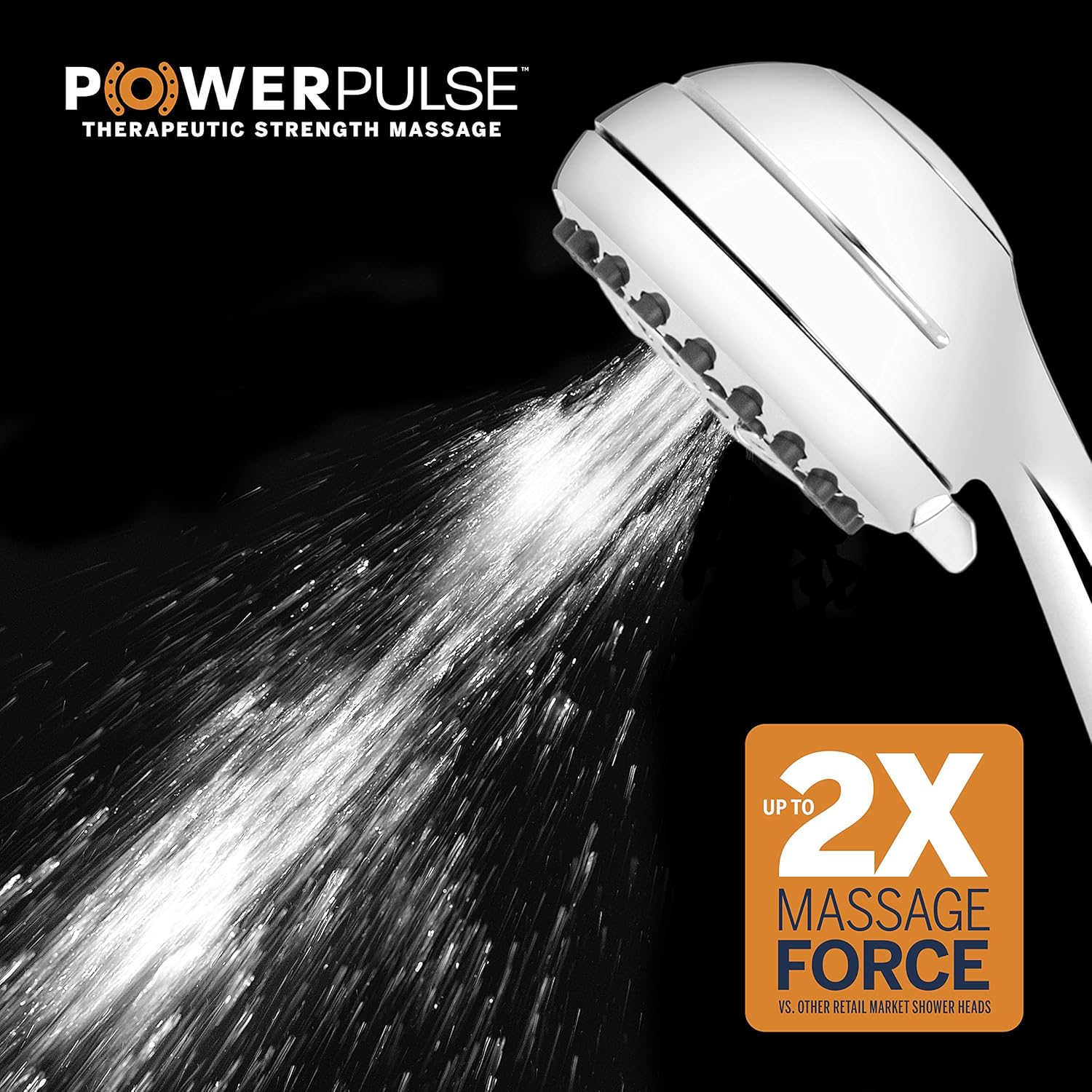 Chrome Hand Held Shower Head with 7 Spray Settings and 5' Hose, Chrome Shower Arm Diverter Pack of 2 Z6183