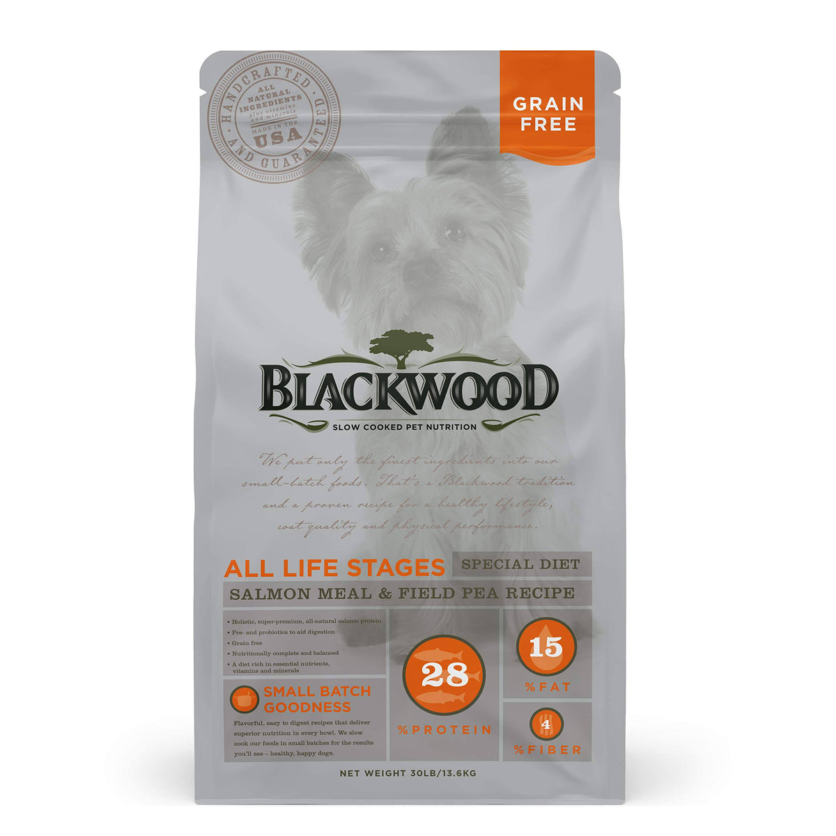 Blackwood Grain Free Salmon Meal u0026 Field Pea Dog Food 30 lbs H98492