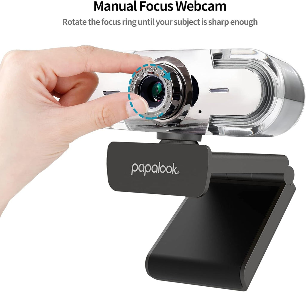 1080P Webcam with Microphone, Full HD Streaming Web Camera, 90° View Computer Camera, Manual Focus USB Camera I79436