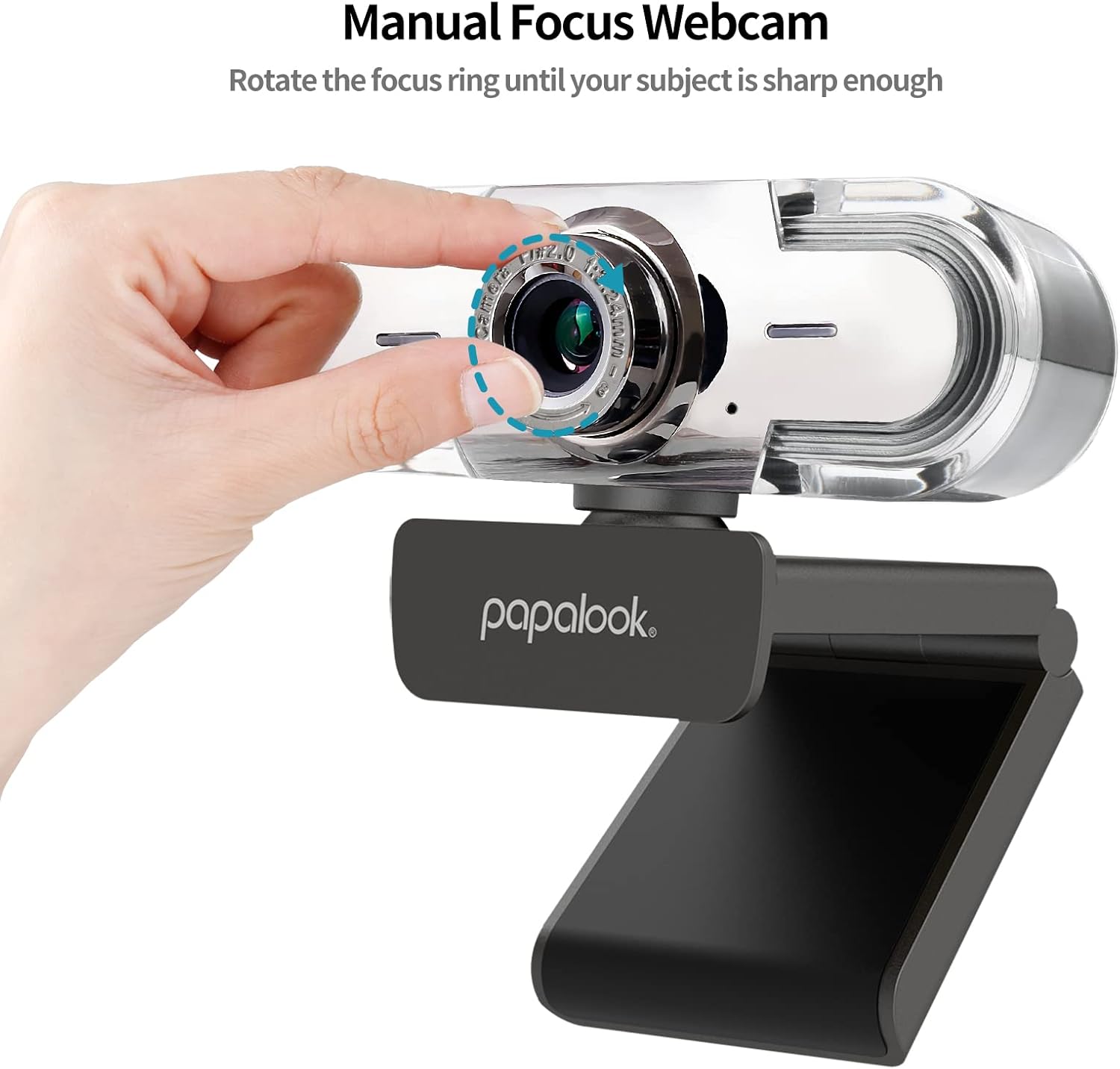 1080P Webcam with Microphone, Full HD Streaming Web Camera, 90° View Computer Camera, Manual Focus USB Camera I79436