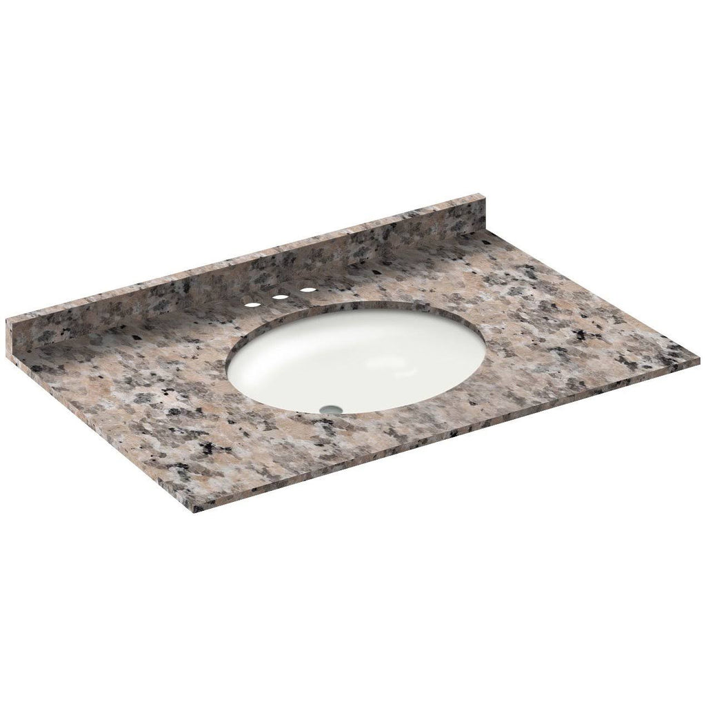 Burlywood Granite Vanity Top 37 in x 22 in with Backsplash 4 in Spread Z75211