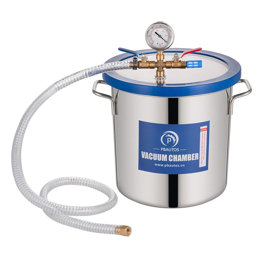 3 Gallon Stainless Steel Vacuum Chamber with 4CFM 1/3HP Single Stage Vacuum Pump O4274