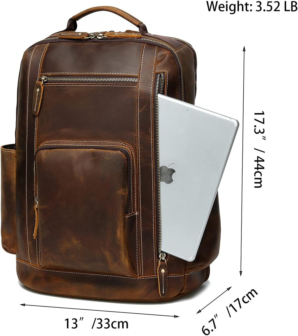 Vintage Full Grain Leather Backpack U59780