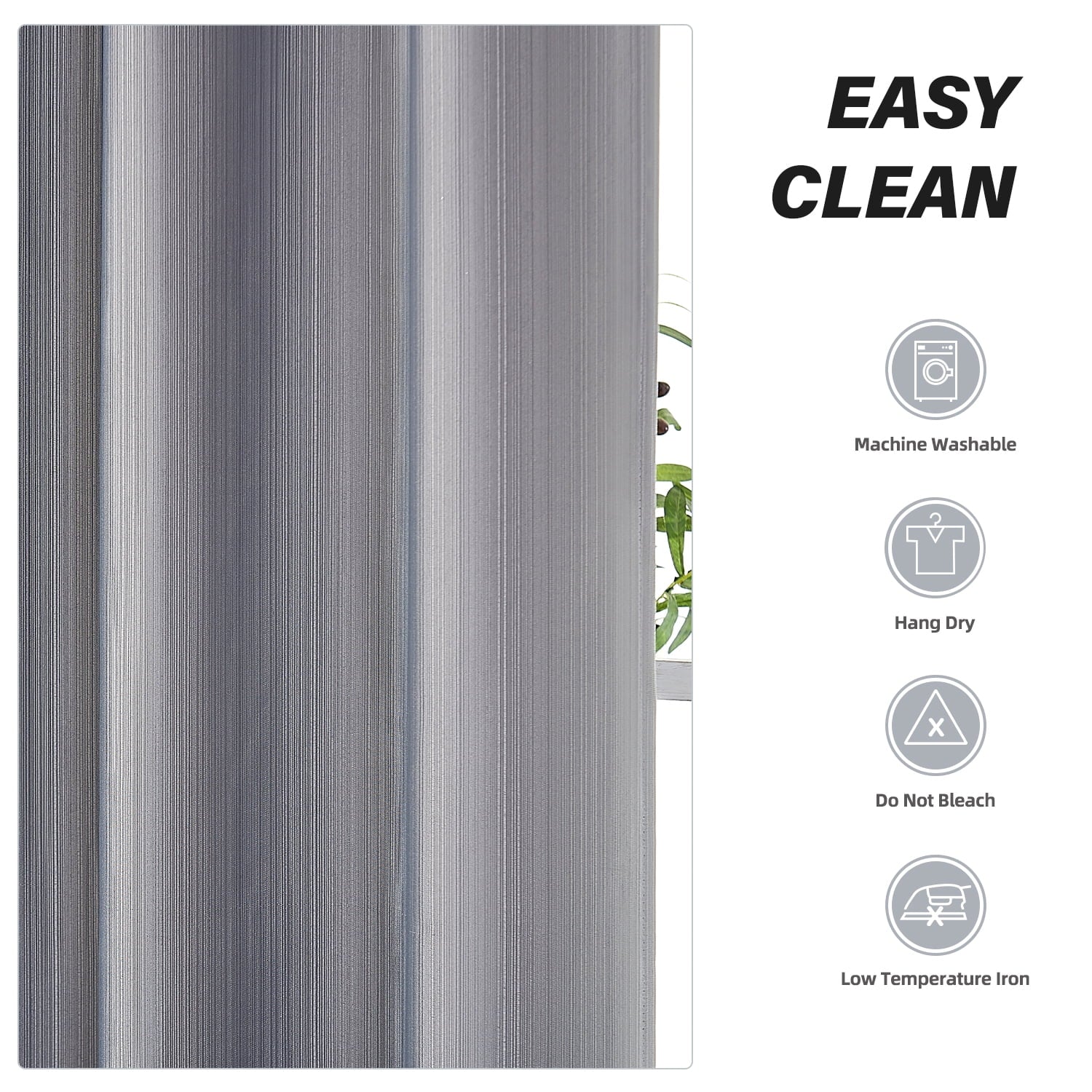 90% Blackout Curtains Set of 2 Panels, Light Gray, 52 x 84 inch M4918