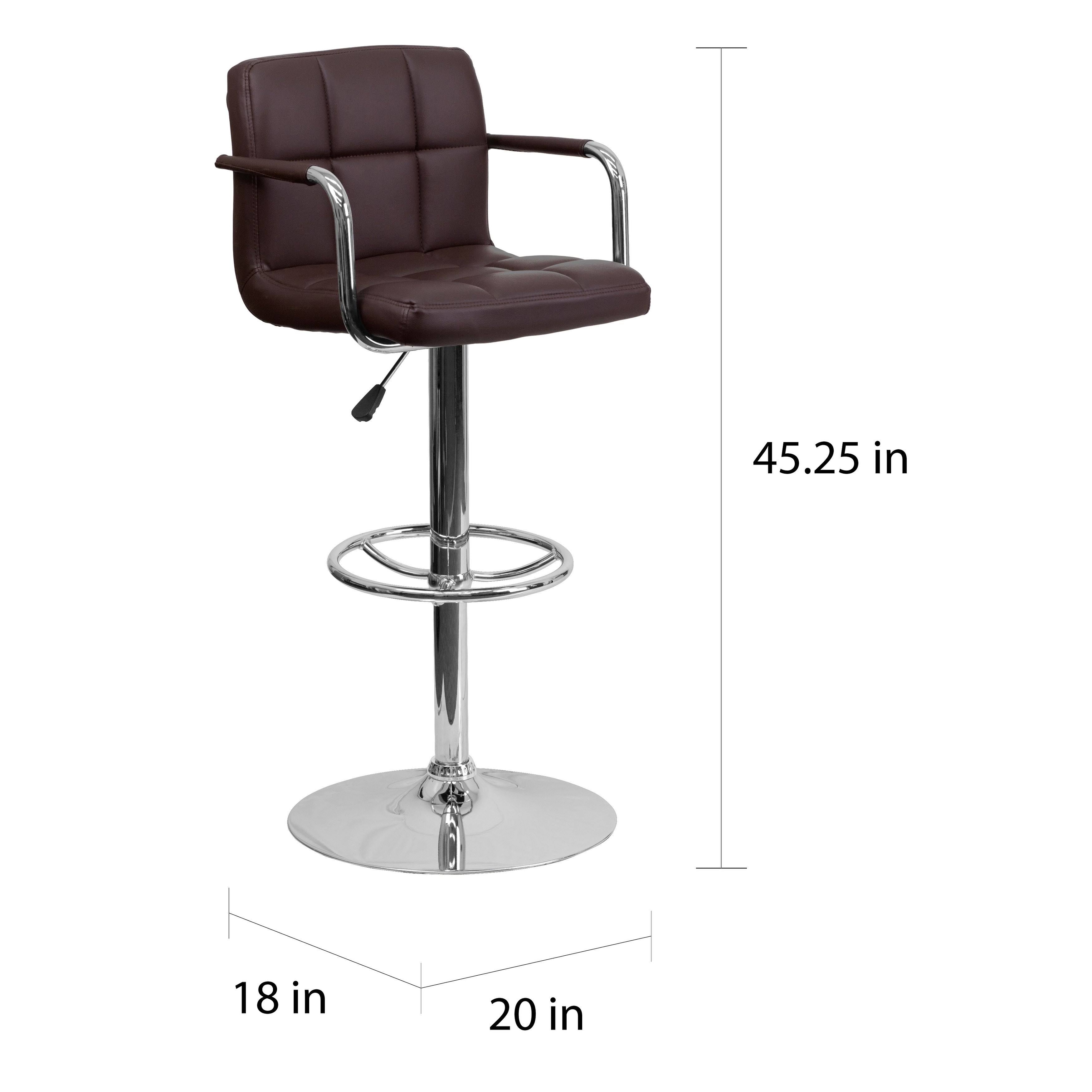 Yellow Adjustable Quilted Barstool G915