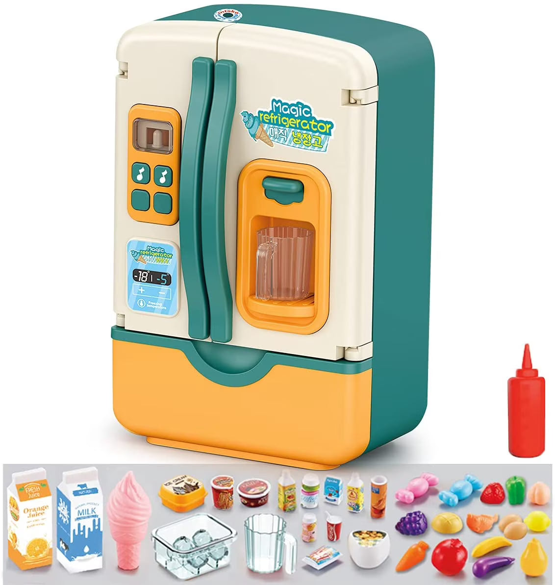 Blue/Pink Kids Simulation Refrigerator Pretend Play Toy J193