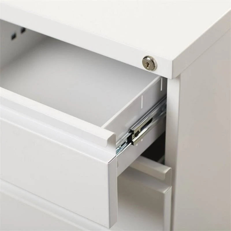 3 Drawer Mobile File Cabinet in White D800