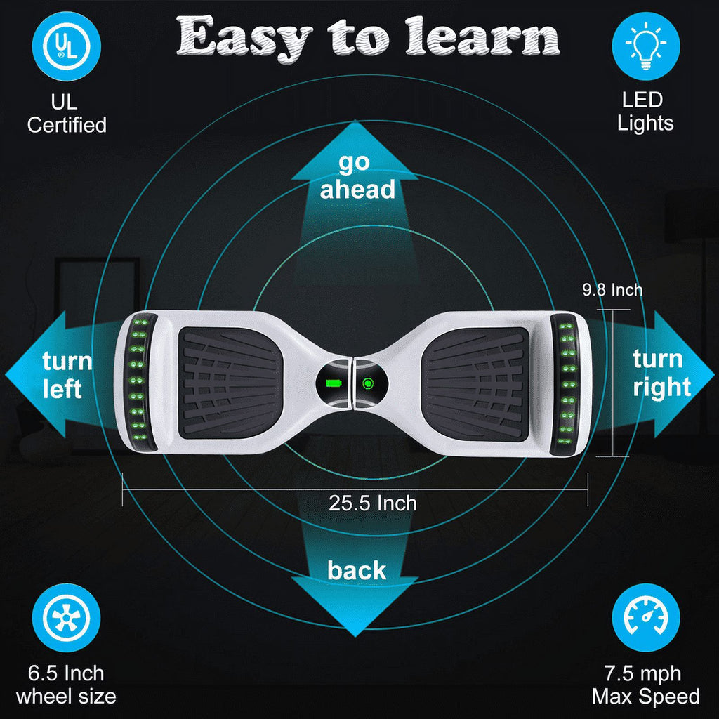 6.5 inch Two Wheel Self Balancing Electric Scooter with Bluetooth Speaker and LED Lights J44474