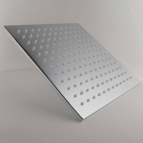 10 inch Ceiling Mount Square Rainfall LED Shower Head Stainless Steel with Chrome Finish M3509