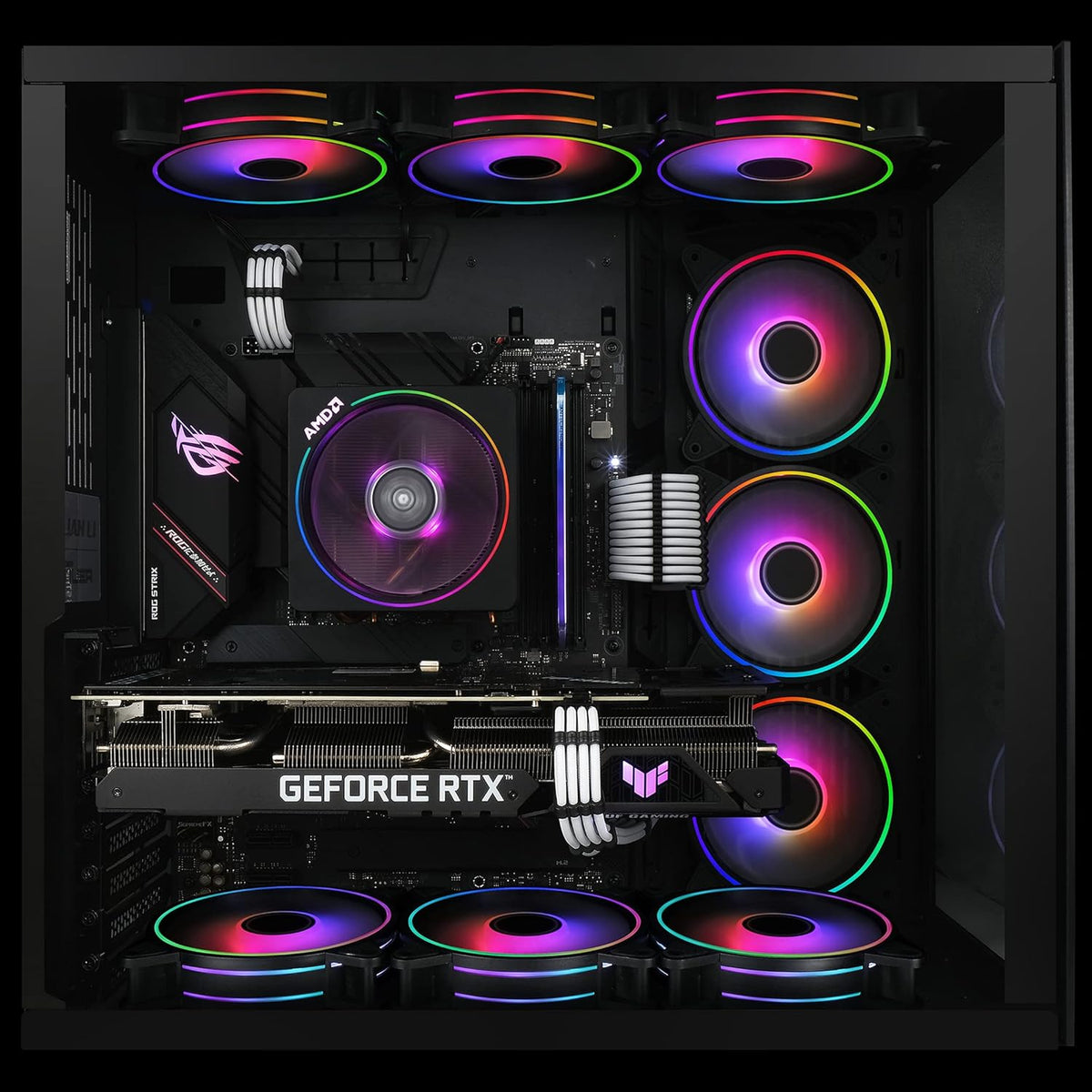 5 Pack 120mm RGB PWM Case Fan with Fan Hub U3826