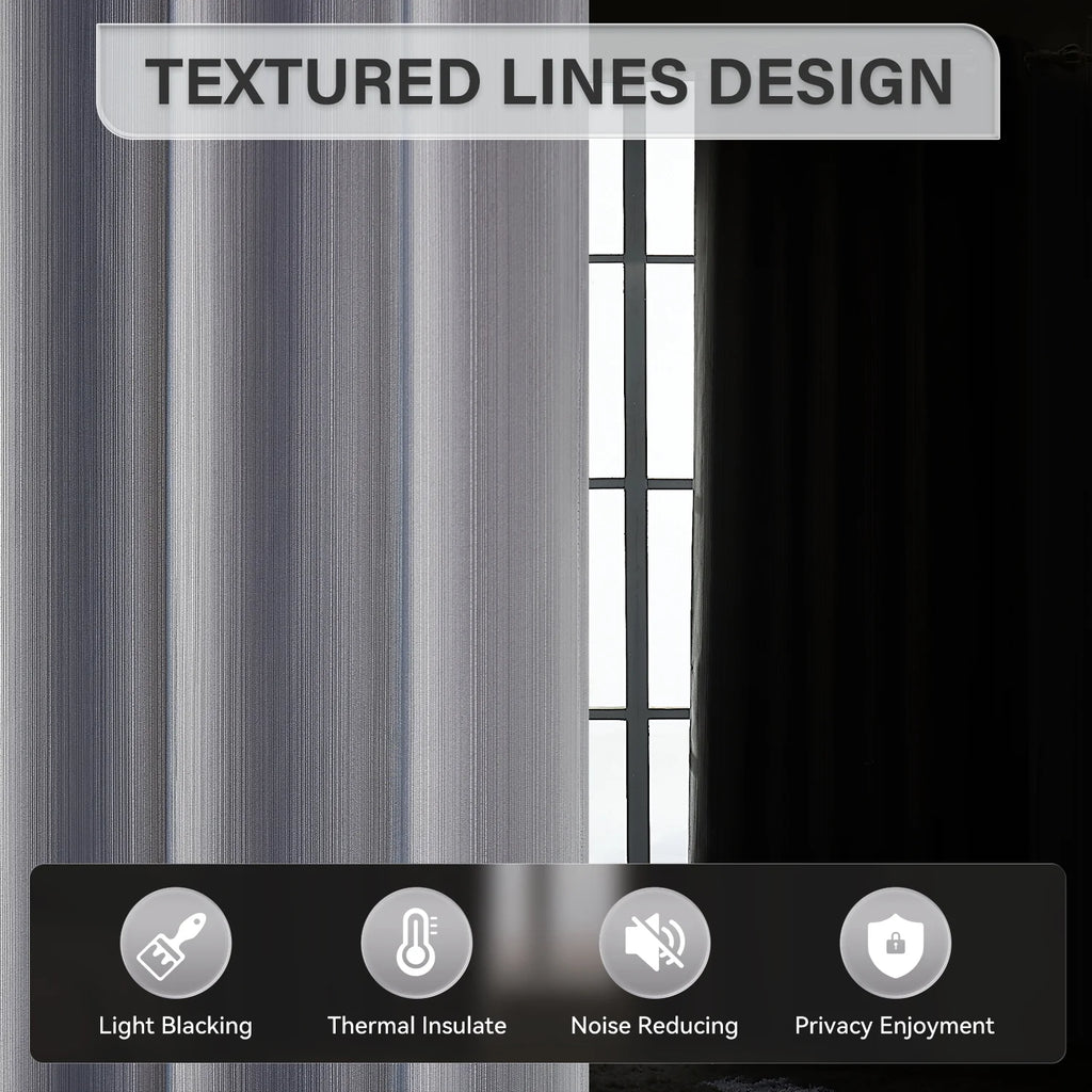 90% Blackout Curtains Set of 2 Panels, Light Gray, 52 x 84 inch M4918