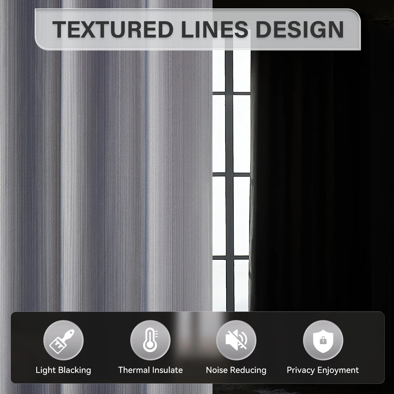 90% Blackout Curtains Set of 2 Panels, Light Gray, 52 x 84 inch M4918